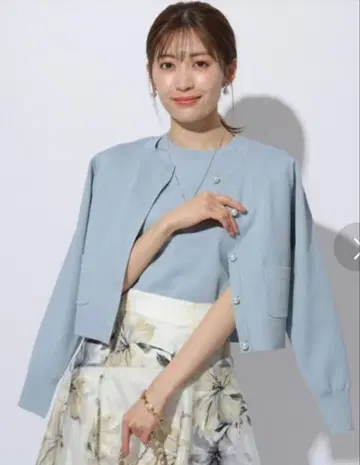 펄 가디건 앙상블 컴팩트 펄 단추 가디건 아푸와이저 리셰