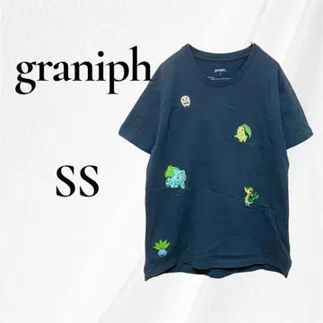 graniph 그라니프 포켓몬 자수 T셔츠 반팔 SS 다크 그린