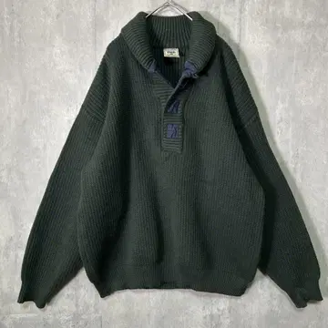 레어 호주산 두툼한 니트 벨크로 다크 그린 울 XL