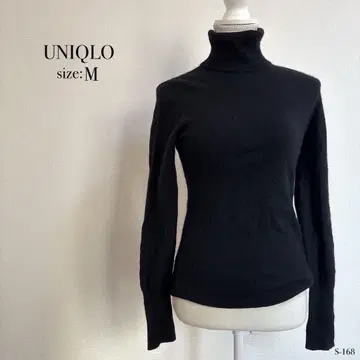캐시미어 100% UNIQLO 터틀넥 니트 M 사이즈 블랙
