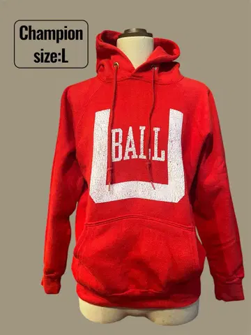 Champion 레드 후드티 size:L