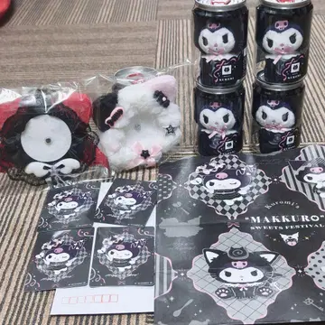 새상품 쿠로미 봉제 인형 고양이 고양이빵 산리오 마스코트 세트