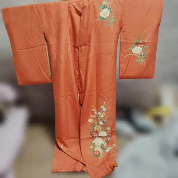 오렌지 꽃무늬 자수 호몬기