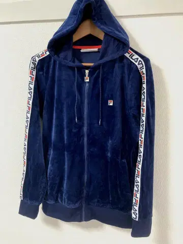90s 빈티지 FILA 네이비 후디 벨로아 후드티 스다 마사키