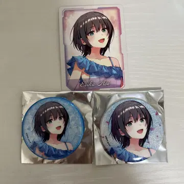 헤븐 번즈 레드 카라테츠 콜라보 아오이 에리카 캔뱃지 노벨티 3종 세트