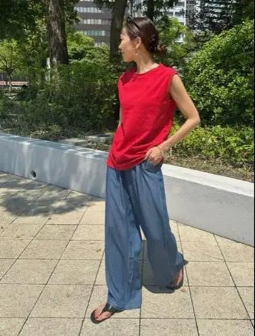 새상품급 ulu select 던거리 이지 팬츠 블루 완판템