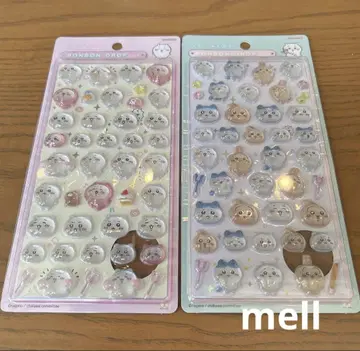 치이카와 (먼작귀) 모자 꽁지 드롭 씰 2점