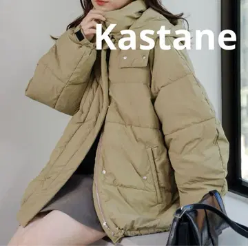[ 미사용 새상품 ] Kastane 래글런 볼륨 패딩 자켓 베이지