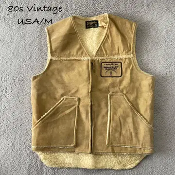USA제 80s 빈티지 Swingster 무스탕 보아 베스트 M 브라운