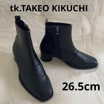tk.TAKEO KIKUCHI 블랙 합성 가죽 모듬 부츠