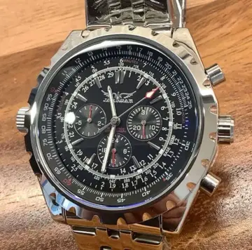 JARAGAR 오토매틱 파이롯트 워치 스켈레톤 백