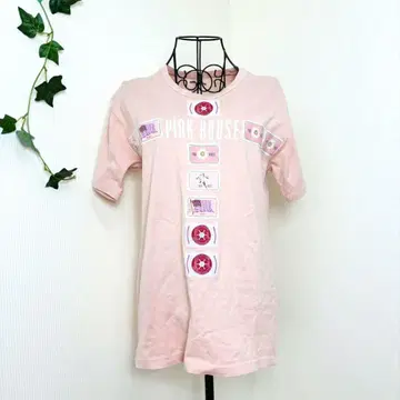 PINK HOUSE 반팔 T셔츠 핑크 와펜