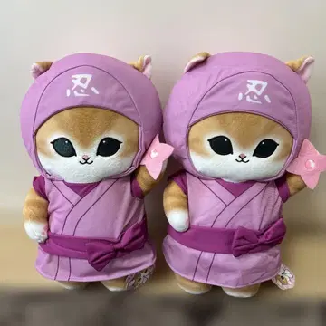 mofusand 닌자냥 BIG 봉제 인형 핑크 모프 샌드 2체 세트