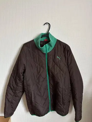 Puma 퀼팅 자켓 브라운/그린