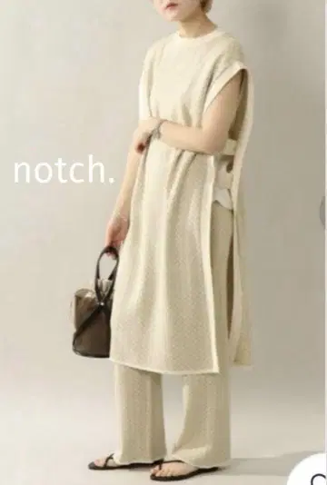 notch. 노치 자카드 니트 롱 베스트