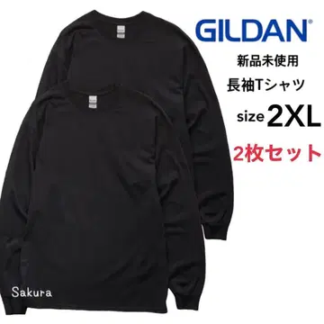 길단 미사용 새상품 울트라 코튼 6oz 긴팔 티셔츠 블랙 2장 2XL