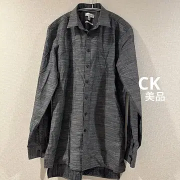 Calvin Klein 그레이 스트라이프 긴팔 셔츠