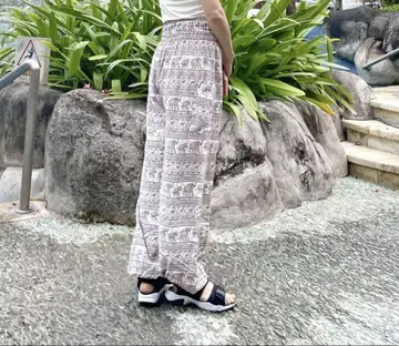 동양인 릴랙스핏 팬츠 요가 화이트&카키