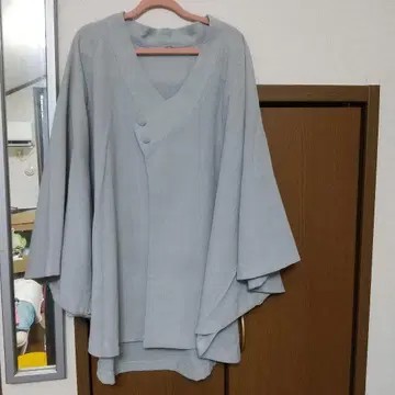 그레이 V넥 코트(반코트)