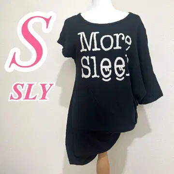 SLY 블랙 튜닉 S 사이즈 T셔츠 프린트 캐주얼 코디