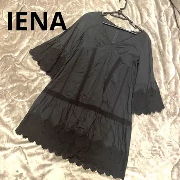 [ IENA ] 미니 기장 원피스 레이스 핀턱 플레어 코튼 레이스
