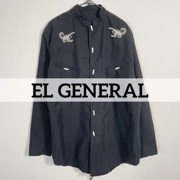 80s 빈티지 EL GENERAL 웨스턴 셔츠 디자인 버튼 전갈