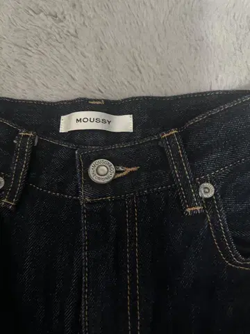 MOUSSY 하이웨스트 루즈 스트레이트 원 워시