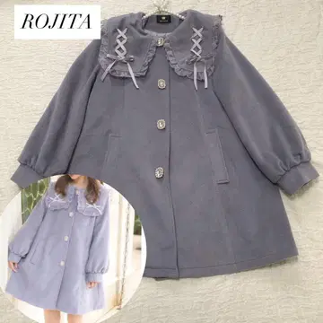 ROJITA 레이스업 칼라 A라인 코트 아우터