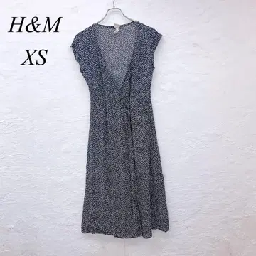 e5414 [ H&M ] 민소매 원피스 XS 꽃무늬 네이비 계열 여성용