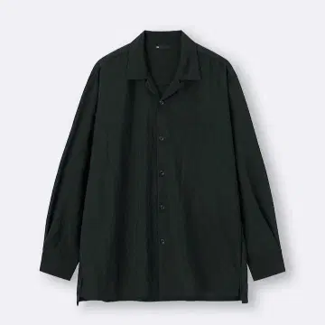 텍스처 오픈 카라 셔츠