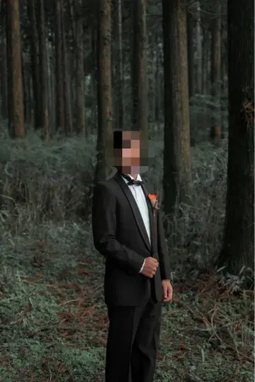 블랙 턱시도 새틴 카라 부착, 결혼식, 2차 모임