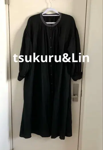 tsukuru&Lin 셔츠 원피스 긴팔 블랙