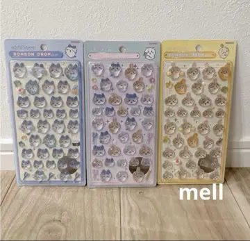 치이카와 (먼작귀) 모자 꽁지 드롭 씰 3종