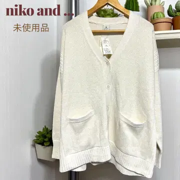 niko and - 아이보리 라메 믹스 가디건