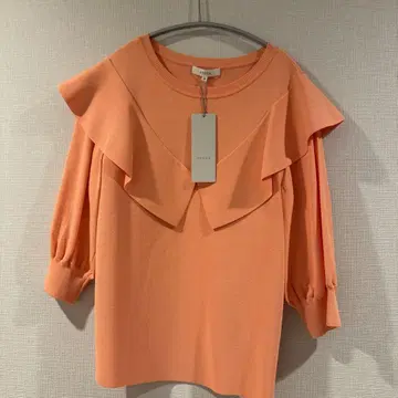 에포카 오렌지 프릴 니트 오부 소매 새상품