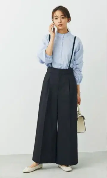 아름다운 실루엣 글로벌 워크 허리밴딩 스트레이트 팬츠 서스펜더