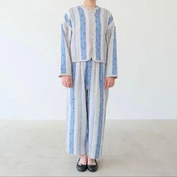 qirl kantha 이지 와이드 팬츠 베이지 키리 자카드