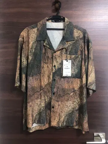 미사용 택 포함 ZARA 추상 프린트 셔츠 패턴 셔츠 L 7545