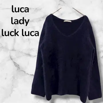 luca / lady luck luca 다크 네이비 V넥 긴팔 니트