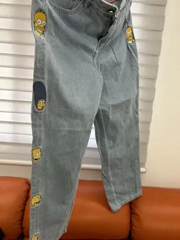 더 심슨즈 THE SIMPSONS 호머 자수 데님 팬츠 마지 M