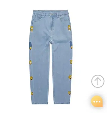 더 심슨즈 THE SIMPSONS 자수 하이웨스트 데님 팬츠 M