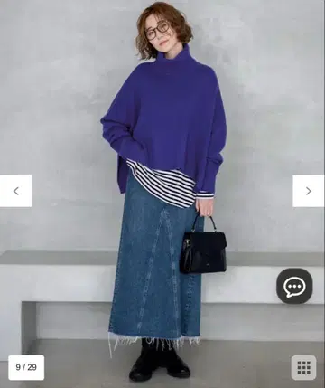 [ RED CARD TOKYO x 23구 ] 데님 I라인 스커트