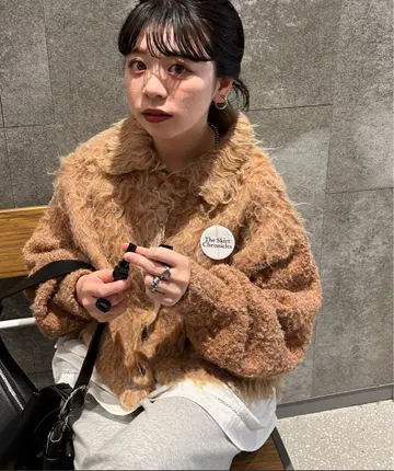 Kastane 웨이브 기모 크롭 니트