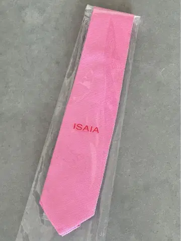 이자이아 ISAIA 핑크 헤링본 레지멘탈 넥타이