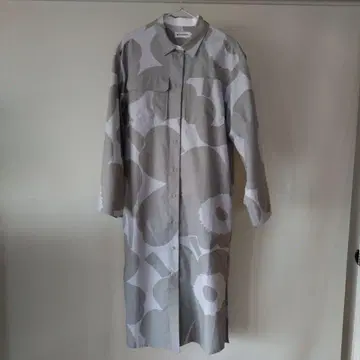 marimekko 그레이 추상 패턴 셔츠 원피스