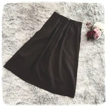 [ 마가렛호웰 ] 린넨 100% 롱 플레어 스커트 브라운 계열