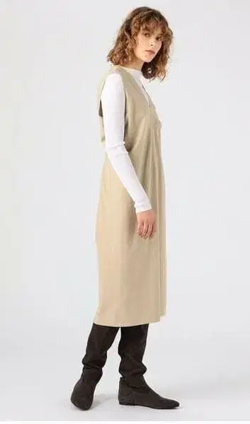 보르지 울 드라이 백턱 오버롤 스커트 일본제 무지 36