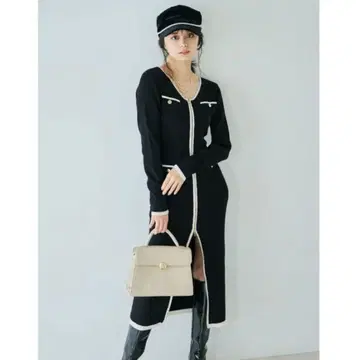 ROYALPARTY 로얄 파티 니트 원피스 롱 원피스 블랙
