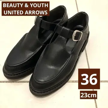 BEAUTY&YOUTH T스트랩 블랙 로퍼 23cm