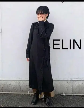 ELIN 블랙 셔츠 원피스 긴팔 사이즈 36